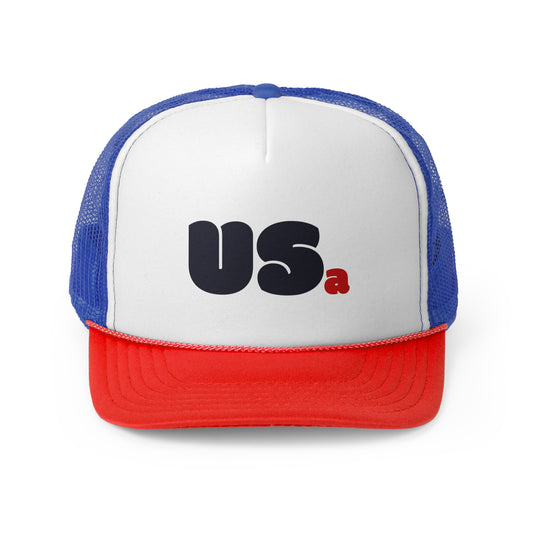 USa Bubble Trucker Hat - Royal/Red